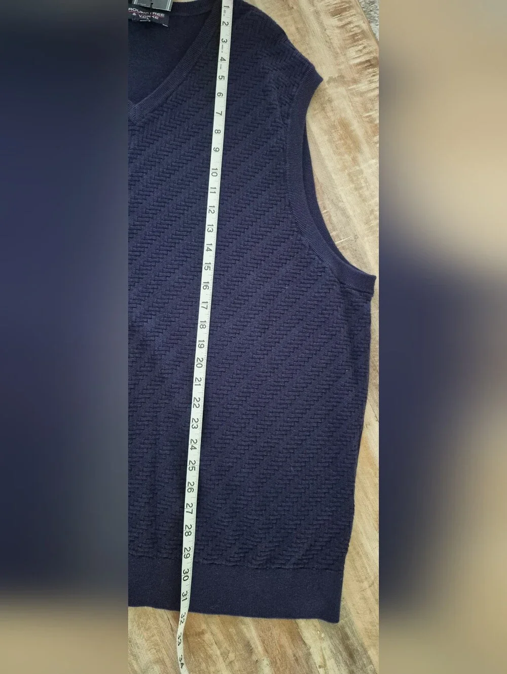 Roundtree & Yorke Men's Navy Blue V-Neck Knit Sweater Vest Size 2XL NWT